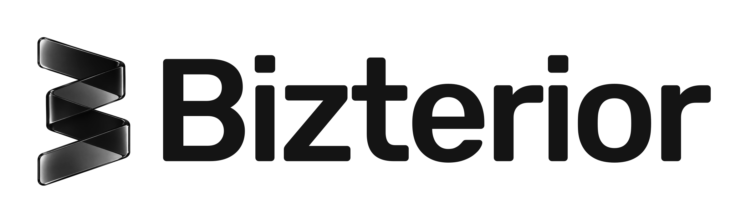 밝은 배경의 블랙 Bizterior 로고