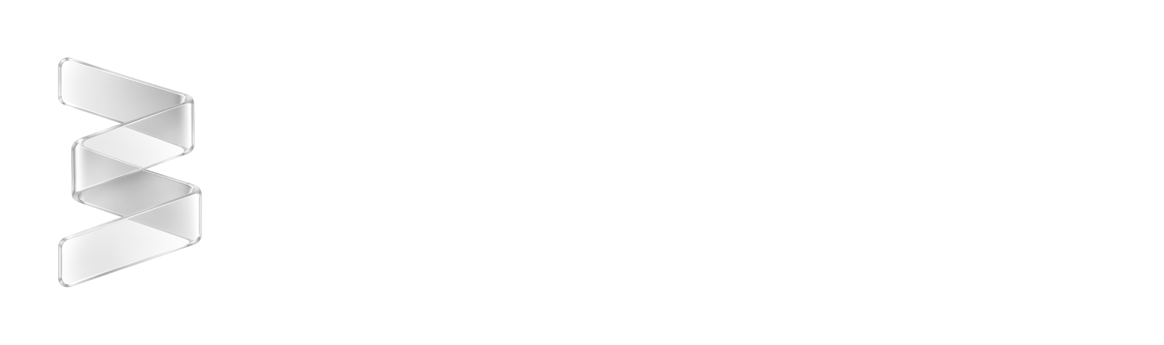 어두운 배경의 화이트 Bizterior 로고